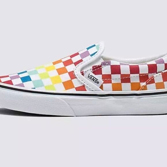 Kids Classic Slip-On Checkerboard Shoe rainbow M6 W7.5 - Picture 7 of 7